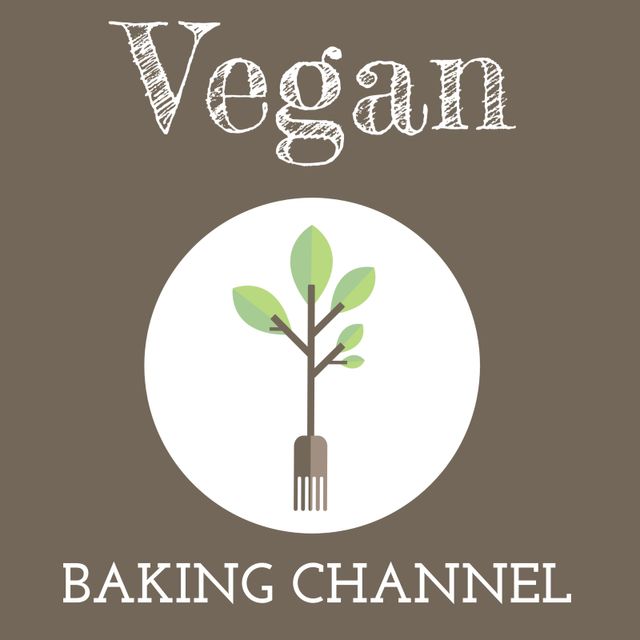 Vegan Baking Channel Logo with Leafy Fork Design - Download Free Stock Templates Pikwizard.com