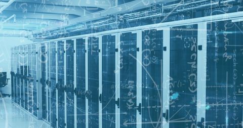 Mathematical Data Flow in High-Tech Server Room Environment - Download Free Stock Images Pikwizard.com