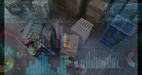 Efficient Warehouse Operations with Forklift and Data Charts