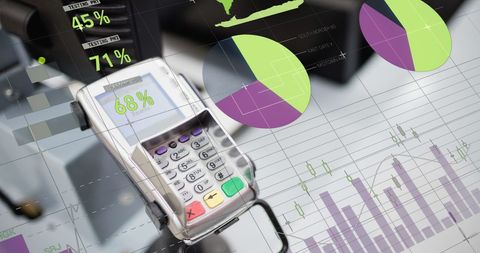 Digital Financial Data Overlays Payment Terminal Concept - Download Free Stock Images Pikwizard.com