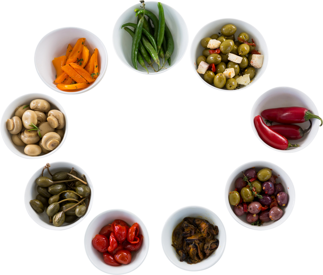 Transparent Circle of Healthy Variety Vegetables and Olives - Download Free Stock Videos Pikwizard.com