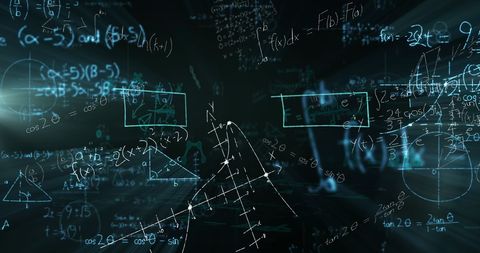 Entrancing Mathematical Equations Over Dark Background - Download Free Stock Images Pikwizard.com