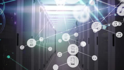 Digital Connection Network in Modern Server Room