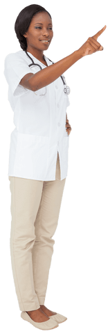 Confident Doctor Pointing Out Direction on Transparent Background - Download Free Stock Videos Pikwizard.com