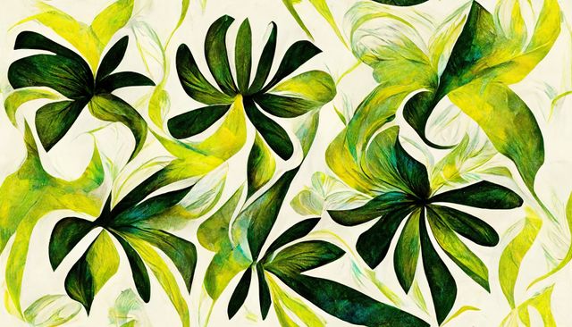 Image of beige background with green floral pattern. Abstract background, design, colour and pattern concept.