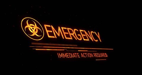 Glowing Orange Emergency Alert with Biohazard Symbol on Black Background - Download Free Stock Images Pikwizard.com