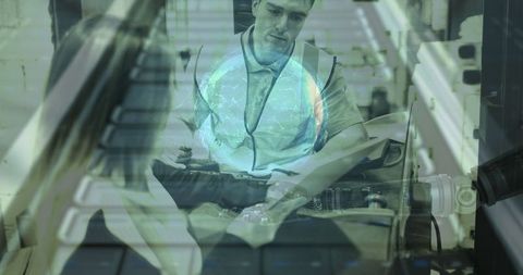 Warehouse Worker Operating Machinery with Safety Focus