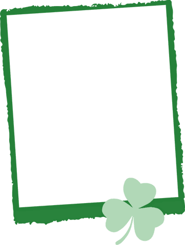 Minimalist transparent frame with three-leaf clover