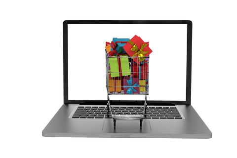 Digital Shopping Cart with Gifts on Laptop Transparent Background - Download Free Stock Videos Pikwizard.com
