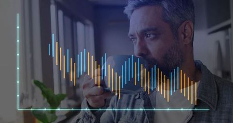 Professional in Flannel Analyzing Data with Graph Overlay