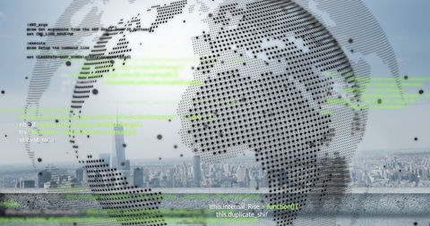 Digital Data Processing Over City Unveils Global Connections - Download Free Stock Images Pikwizard.com