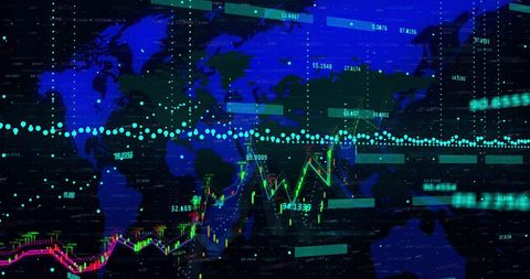 Global Financial Market Data with World Map - Download Free Stock Images Pikwizard.com