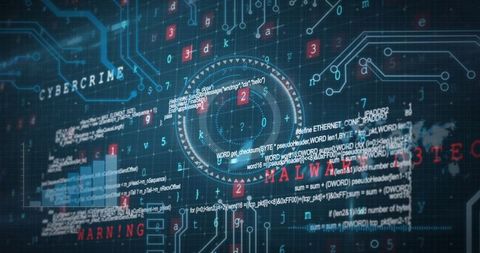 Digital World Map with Cybersecurity Data and Warning Signals - Download Free Stock Images Pikwizard.com