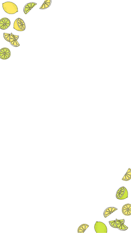 Fresh lemon lime corner border on transparent background