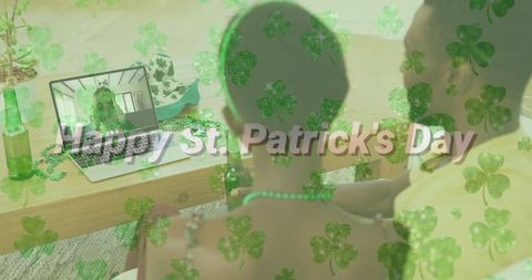 Festive st. Patrick’s day virtual celebration with couple