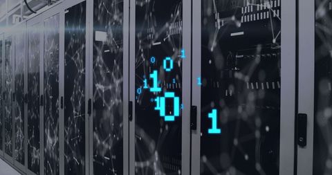 Digital Binary Code on Server Room Network Concept - Download Free Stock Images Pikwizard.com