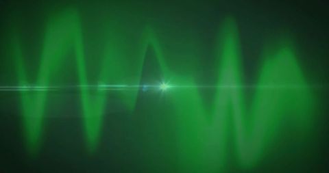 Pulsing Neon Green Waveform with Central Starburst Flare