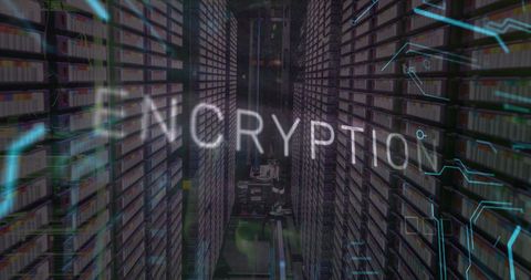 Encryption Text Overlapping Digital Data Center with Circuit Patterns - Download Free Stock Images Pikwizard.com