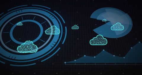 Digital Cloud Analytics Interface with Scanning Scope - Download Free Stock Images Pikwizard.com