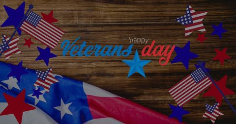 Veterans Day Celebration with American Flag and Wooden Background - Download Free Stock Images Pikwizard.com