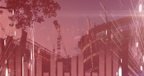 Digital Financial Interface Meets Urban Construction - Download Free Stock Images Pikwizard.com