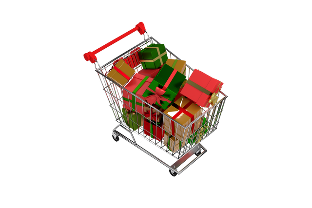 Transparent Christmas Shopping Cart with Gifts - Download Free Stock Videos Pikwizard.com