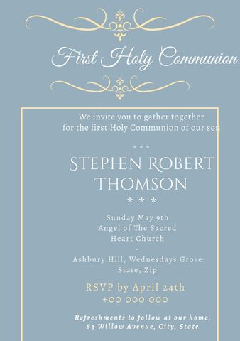 Elegant Communion Invitation with Spiritual Design - Download Free Stock Templates Pikwizard.com