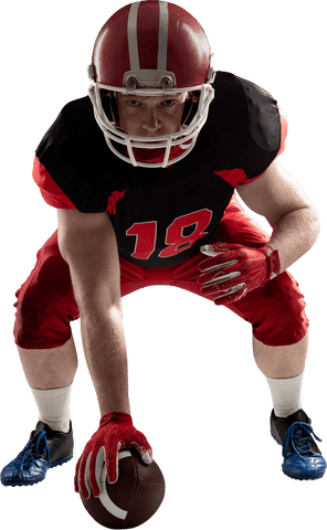 american football player in helmet preparing to hike ball transparent background - Download Free Stock Videos Pikwizard.com