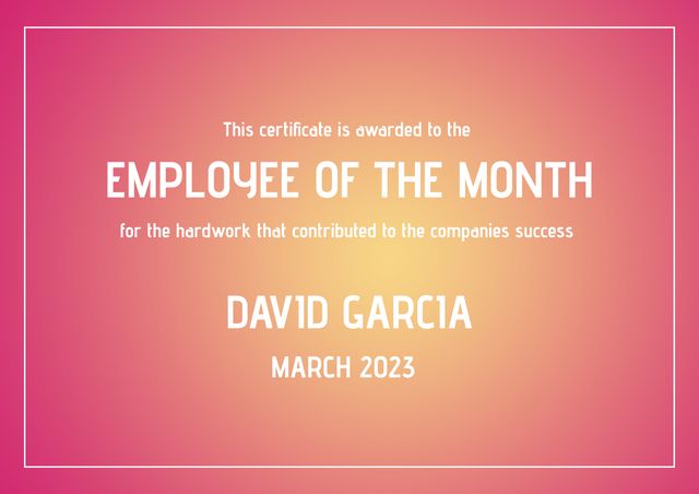 Employee of the Month Certificate with Gradient Background - Download Free Stock Videos Pikwizard.com