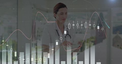 Female Doctor Analyzing Data with Interactive Diagrams - Download Free Stock Images Pikwizard.com