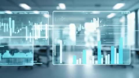 Digital Graph Interface in Modern Corporate Office Setting