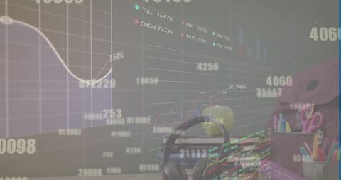 Digital data interface blends with study essentials