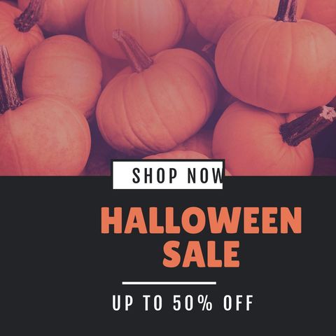 festive halloween sale promotion with pumpkins theme - Download Free Stock Templates Pikwizard.com