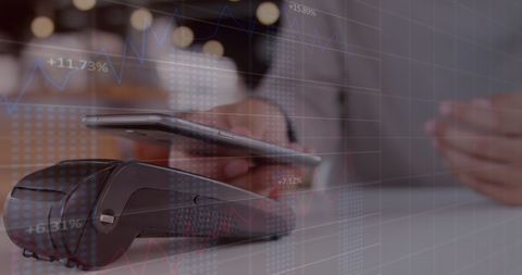 Seamless Mobile Payment Concept with Futuristic Overlay