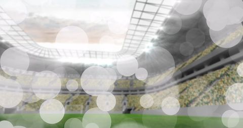 Dreamy Soccer Stadium with Glowing Light Effects