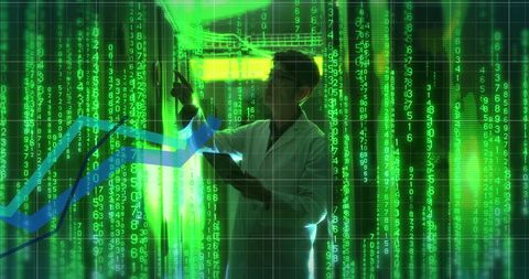 Technician Analyzing Data in Virtual Matrix Environment - Download Free Stock Images Pikwizard.com