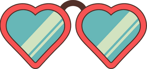 Transparent Heart Shaped Sunglasses with Teal Lenses