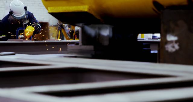 Industrial Worker Skillfully Welding Metal with Sparks - Download Free Stock Images Pikwizard.com