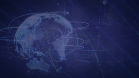 Futuristic Digital Globe Network Animation