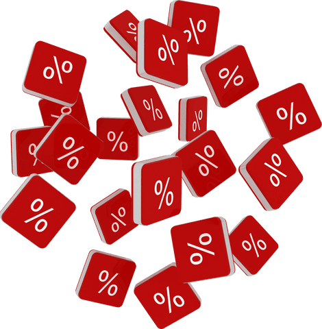 Transparent 3D Red Percent Signs Floating in Air - Download Free Stock Videos Pikwizard.com