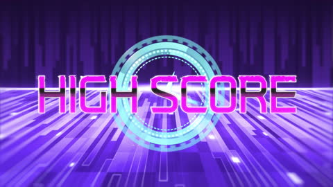 Dynamic Retro High Score Animation with Digital Interface