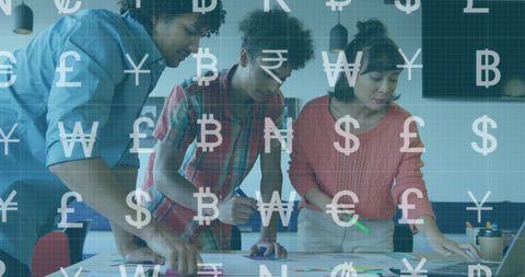 Collaborative Financial Planning with Diverse Architects and Currency Symbols