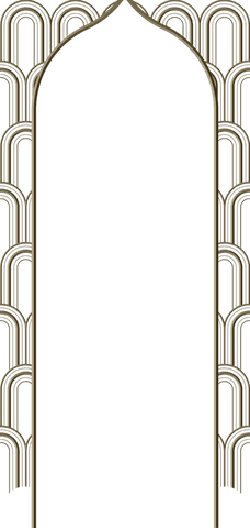 Intricate Pointed Arch Frame with Transparent Background