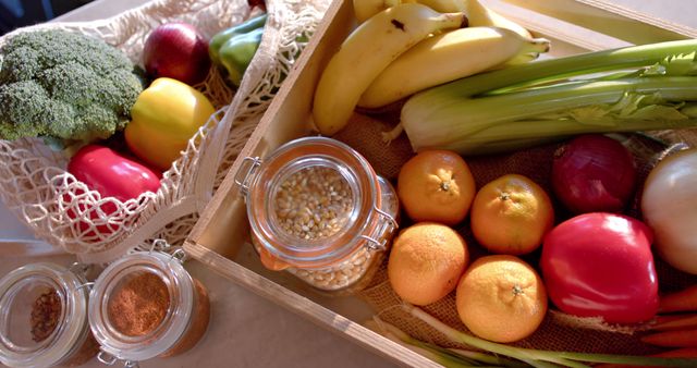 Organic Fresh Produce and Spices Arranged in Kitchen - Download Free Stock Images Pikwizard.com