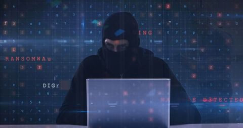 Hacker in Action with Cybersecurity Threat Matrix - Download Free Stock Images Pikwizard.com