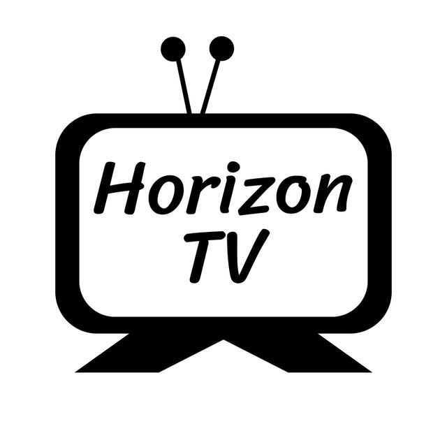 This image of a retro TV logo featuring the text 'Horizon TV' and classic TV antennas evokes nostalgia and charm. It is ideal for use in media and broadcasting branding, nostalgic advertising campaigns, vintage-themed websites, or as an icon for entertainment industry projects. Its minimalist and classic design can appeal to customers seeking familiarity and a touch of the past.