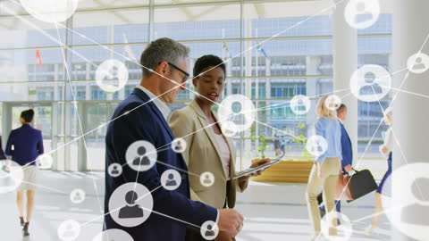 Global Businesspeople Networking in Bright Modern Office