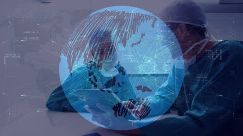 Digital Global Network Overlay On Medical Professionals