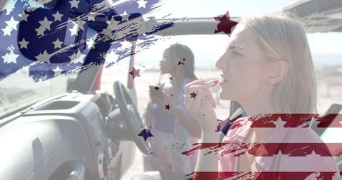 American Patriotic Road Trip with Friends, Beachside Adventure