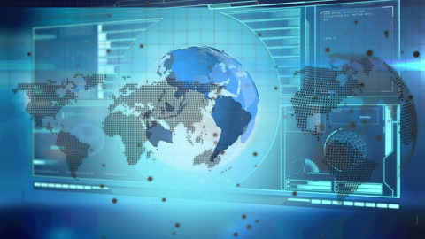 Digital Globe with Network Connections in Futuristic Interface